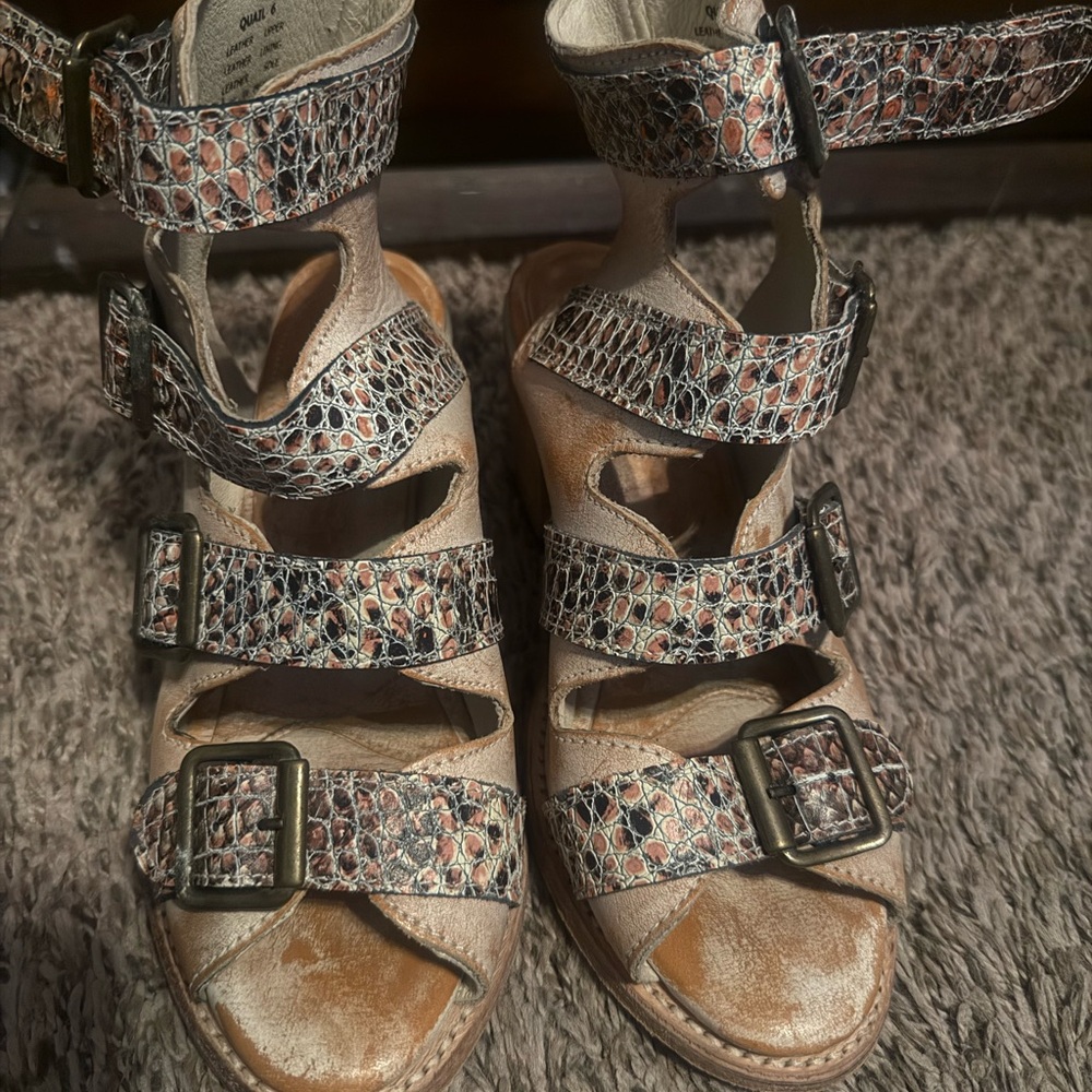Freebird by Steven Cream and Brown Ankle Boots with Western Influence